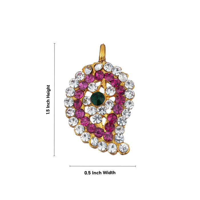 Pottu Thaali - 1.25 x 0.5 Inches | Multicolour Stone Thali Mangalsutra/ Mango Design Mangala Sutra Thali for Deity