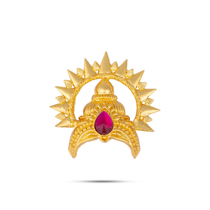 Half Kireedam With Arch - 2.5 X 2 Inches | Gold Polish Half Kiridam/ Half Crown/ Mukut For Deity Decoration