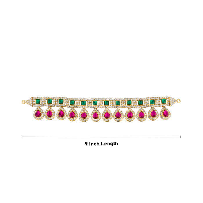 Hip Belt - 9 Inches | Stone Jewellery/ Waist Belt/ Multicolour Stone Belt for Deity