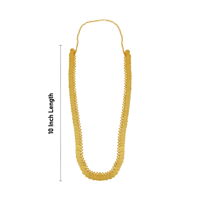 Kaasumala - 10 Inches | Gold Polish Kasumalai/ 100 Coin Kaasu Malai Necklace for Women