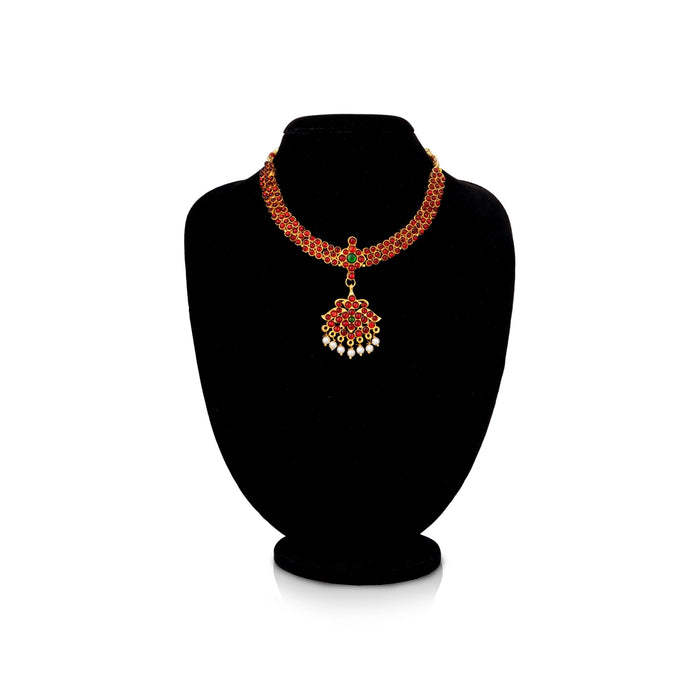 Kemp Bharatanatyam Jewellery Set Without Bangle | Bharatanatyam Ornaments/ Stone Jewellery For Classical Dance