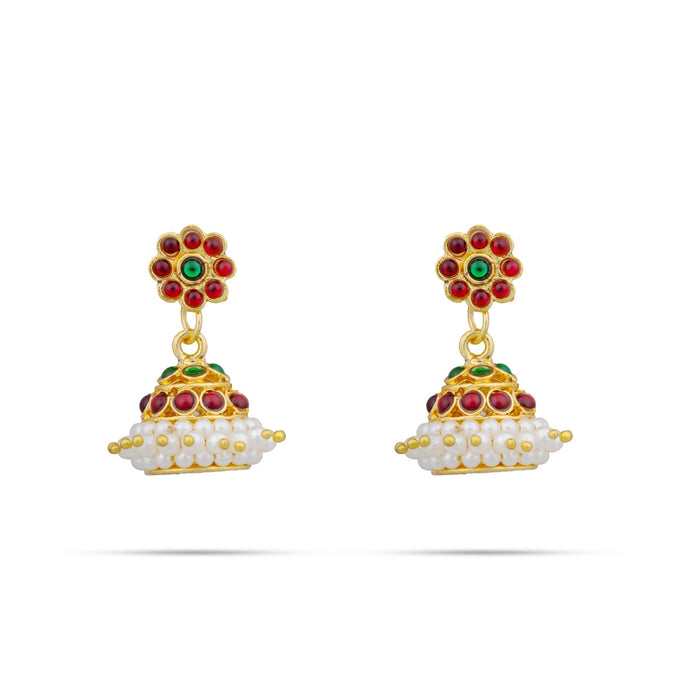 Dance Jewellery Set Without Bangle | Kemp Bharatanatyam Jewelry/ Stone & Pearl Jewelry Set For Dance