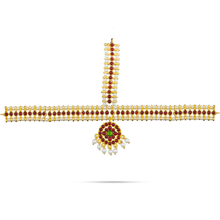 Dance Jewellery Set Without Bangle | Kemp Bharatanatyam Jewelry/ Stone & Pearl Jewelry Set For Dance