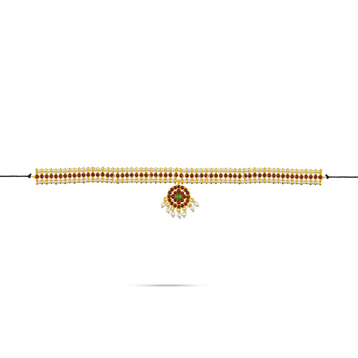 Dance Jewellery Set Without Bangle | Kemp Bharatanatyam Jewelry/ Stone & Pearl Jewelry Set For Dance