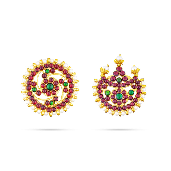 Bharatanatyam Jewellery Set Without Bangle | Kemp Beads & Stone Design Jewellery/ Artificial Jewelry for Dance