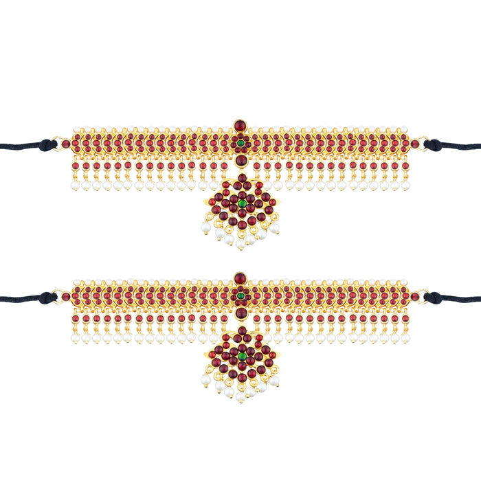 Bharatanatyam Jewellery Set Without Bangle | Kemp Beads & Stone Design Jewellery/ Artificial Jewelry for Dance