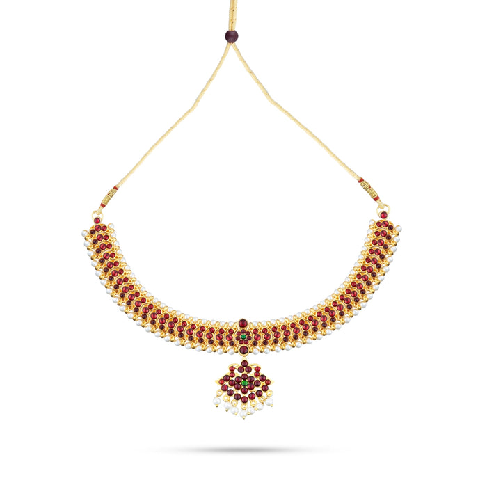 Bharatanatyam Jewellery Set Without Bangle | Kemp Beads & Stone Design Jewellery/ Artificial Jewelry for Dance