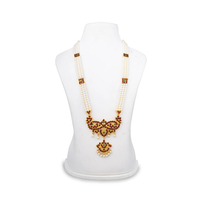 Dance Jewellery Set Without Bangle | Kemp Bharatanatyam Jewellery/ Stone & Pearl Design Jewelry for Women