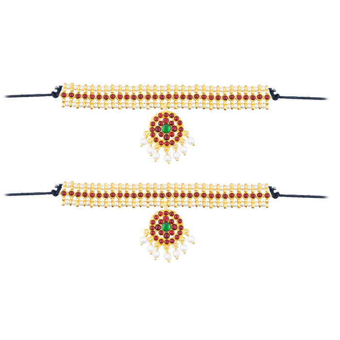 Bharatanatyam Jewellery Set Without Bangle | Kemp Artificial Jewelry/ Stone & Beads Design Jewellery for Dance