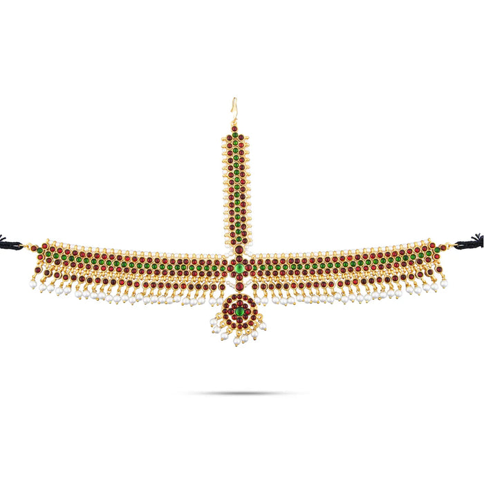 Kemp Bharatanatyam Head Set- 10 X 6 Inches | Stone & Beads Design Bharatanatyam Jewelry/ Jewellery For Danc