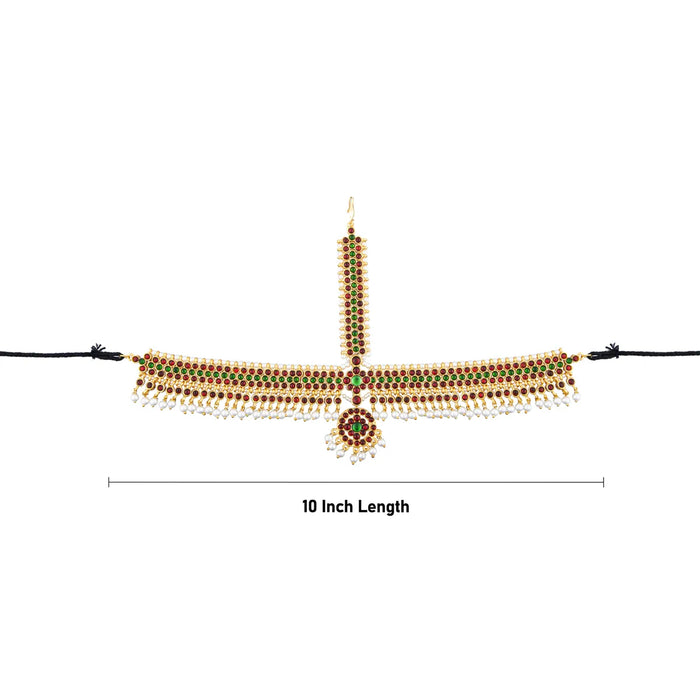 Kemp Bharatanatyam Head Set- 10 X 6 Inches | Stone & Beads Design Bharatanatyam Jewelry/ Jewellery For Danc