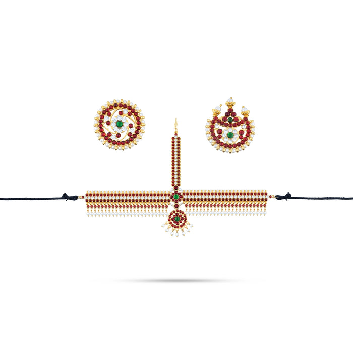 Kemp Head Set - 10 Inches | Stone Hair Jewellery/ Multi Colour Head Ornament / Hair Jewelry