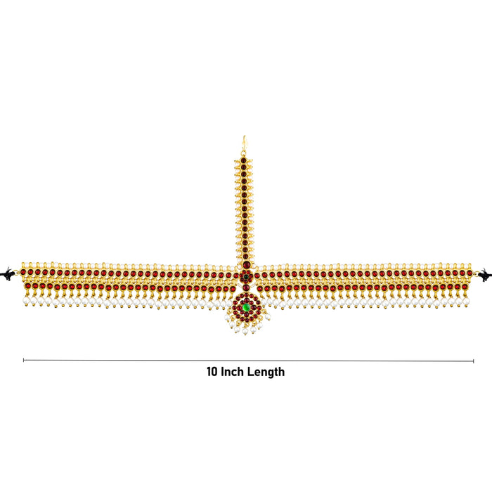 Kemp Bharatanatyam Head Set - 10 x 6 Inches | Artificial Jewelry/ Stone & Beads Design Dance Jewelry for Women