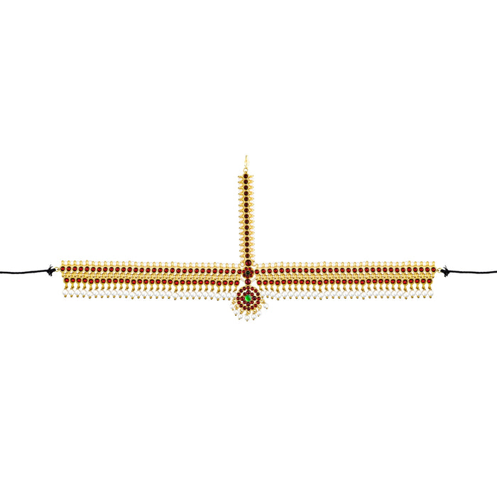 Kemp Head Set - 10 Inches | Artificial Jewel/ Multi Colour Stone Jewellery/ Hair Jewelry for Bharatanatyam