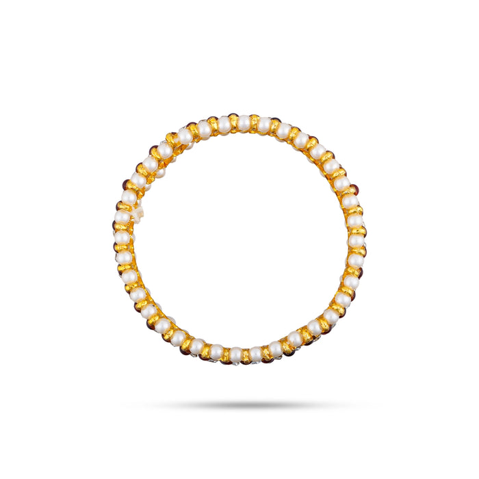 Stone Bangles Pair - 2.5 Inches | Kemp Stone With Beads Chudi/ Bharatanatyam Jewellery for Women