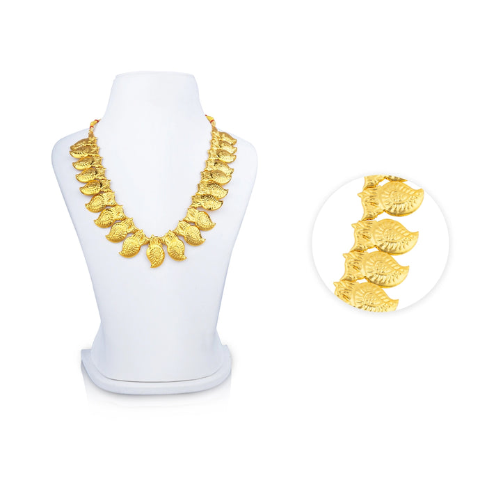 Necklace - 6 x 6 Inches | Artificial Haram/ Gold Polish Jewellery/ Mango Design Artificial Jewelry for Women