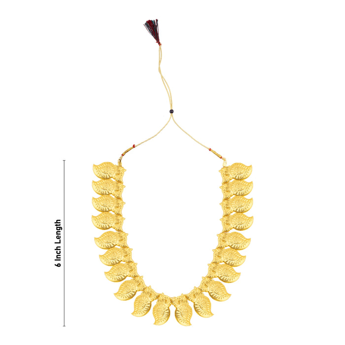 Necklace - 6 x 6 Inches | Artificial Haram/ Gold Polish Jewellery/ Mango Design Artificial Jewelry for Women