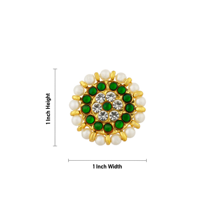 Stone Earring Pair - 1 x 1 Inch | Stone Jewellery/ Artificial Jewelry/ Kemp Studs for Women