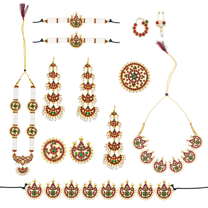 Bharatanatyam Jewellery Set Without Bangle | Dance Jewellery/ Artificial Jewelry/ Stone Jewellery for Dance