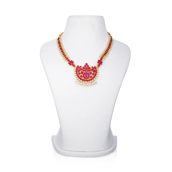 Kemp Stone Necklace- 5.5 x 2.5 Inches | Artificial Jewelry/ Beads&Stone Design Haram/Dance Jewellery for Women
