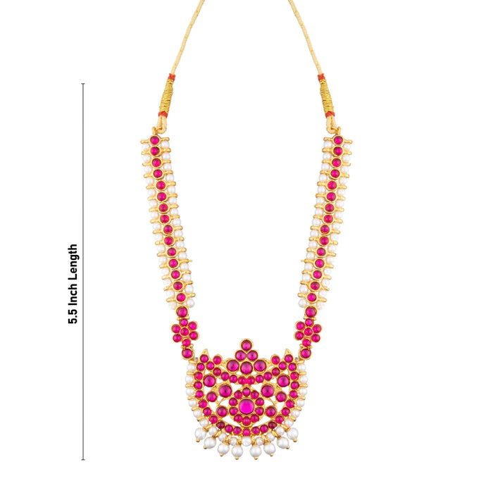 Kemp Stone Necklace- 5.5 x 2.5 Inches | Artificial Jewelry/ Beads&Stone Design Haram/Dance Jewellery for Women