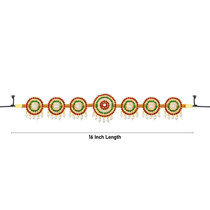 Kemp Hip Belt - 2 X 16 Inches | Multicolour Stone Jewelry/ Beads Design Bharatanatyam Jewellery For Dance