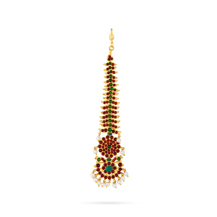 Nethi Chutti - 5 Inches | Kemp Maangtikka/ Beads With Stone Jewelry/ Bharatanatyam Jewellery For Dance