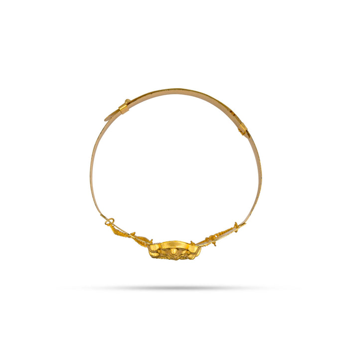 Baju Band Jewellery Pair - 2.5 Inches | Gold Polish Vanki/ Mahalakshmi Design Armlet Jewelry For Baby