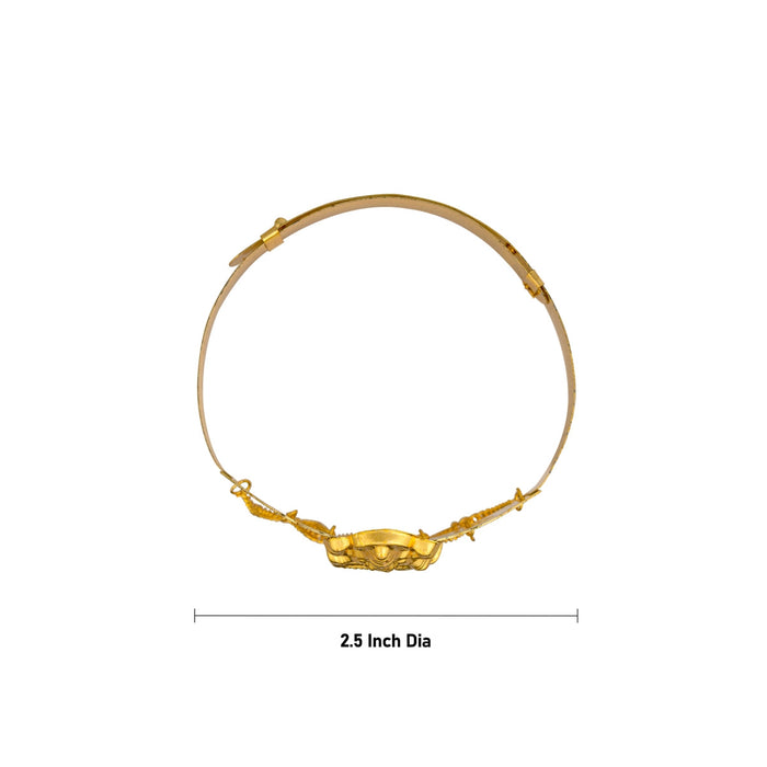 Baju Band Jewellery Pair - 2.5 Inches | Gold Polish Vanki/ Mahalakshmi Design Armlet Jewelry For Baby