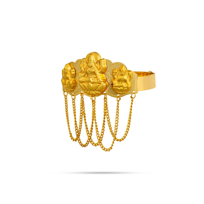 Baju Band Jewellery Pair - 3 Inches | Mahalakshmi Design Armlet Jewelry/ Gold Polish Vanki For Baby