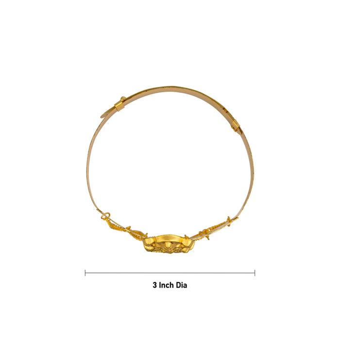 Baju Band Jewellery Pair - 3 Inches | Mahalakshmi Design Armlet Jewelry/ Gold Polish Vanki For Baby