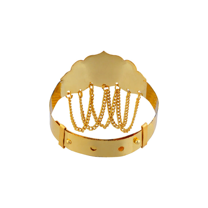 Baju Band Jewellery Pair - 2.5 Inches | Mahalakshmi Design Armlet Jewelry/ Gold Polish Vanki For Baby