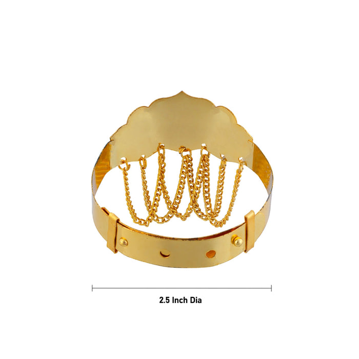 Baju Band Jewellery Pair - 2.5 Inches | Mahalakshmi Design Armlet Jewelry/ Gold Polish Vanki For Baby
