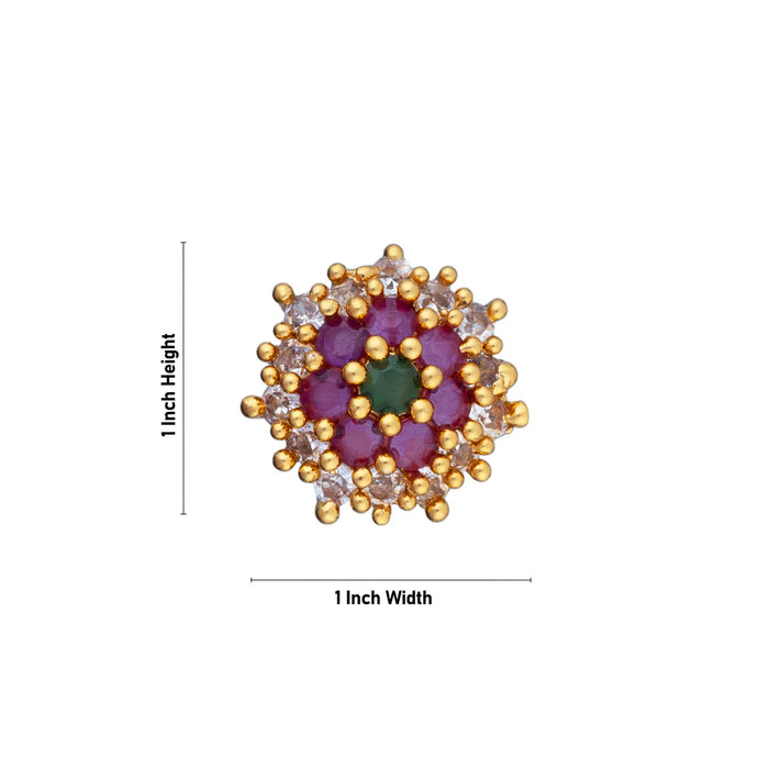 Stone Earring Pair | Ear Ring/ Gold Polish Studs/ Pearl Earrings For Ethnic Wear Styling