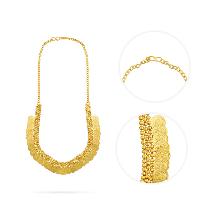 Kaasumala - 3.5 Inches | 35 Coin Kaasu Malai/ Artificial Jewelry/ Gold Polish Kasumala for Women