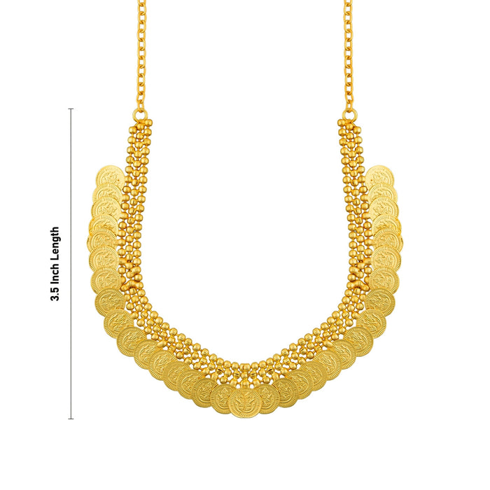 Kaasumala - 3.5 Inches | 35 Coin Kaasu Malai/ Artificial Jewelry/ Gold Polish Kasumala for Women