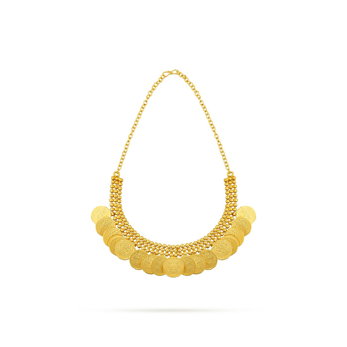 Kaasumala - 4 Inches | Artificial Jewellery/ 19 Coin Kaasu Malai/ Gold Polish Kasumala for Women