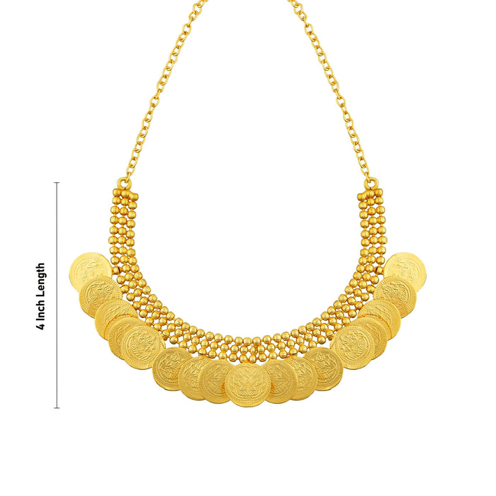 Kaasumala - 4 Inches | Artificial Jewellery/ 19 Coin Kaasu Malai/ Gold Polish Kasumala for Women