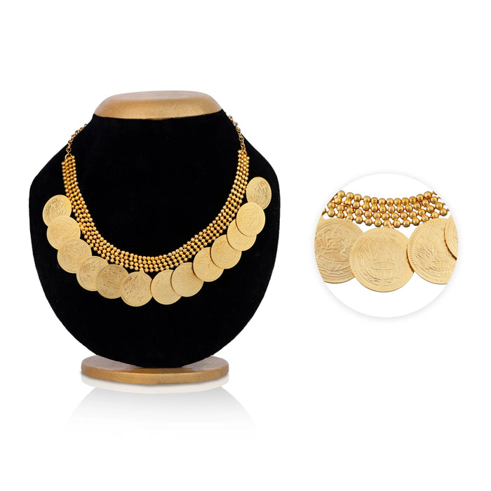 Traditional Kasumala - 13 Coins | Coin Necklace With Gold Polish/ Ethnic Jewellery For Women