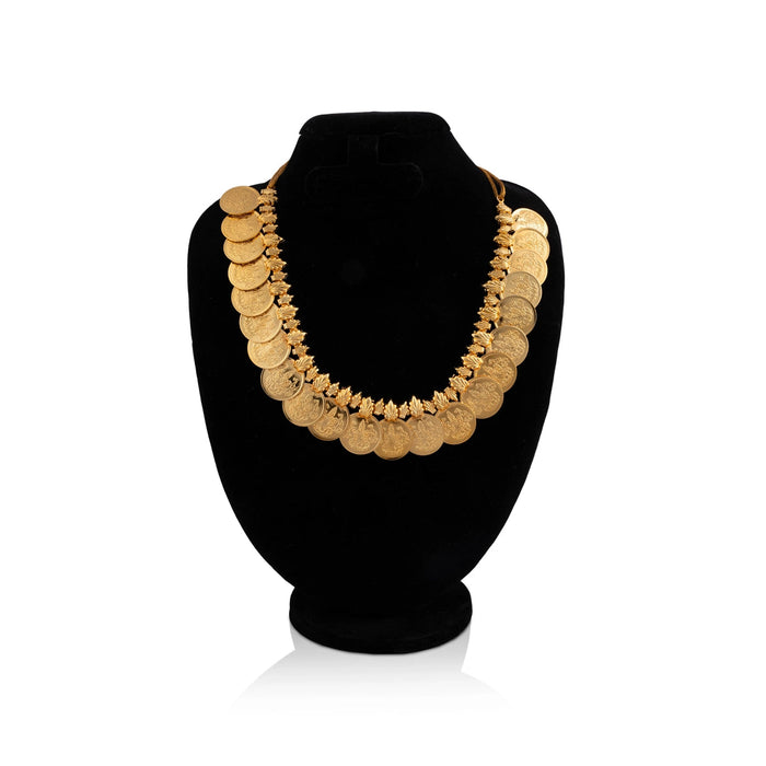 Kaasumala - 6 Inches | Lakshmi Design Coin Kasumalai/ Gold Polish Kaasu Malai/ Artificial Jewelry for Deity