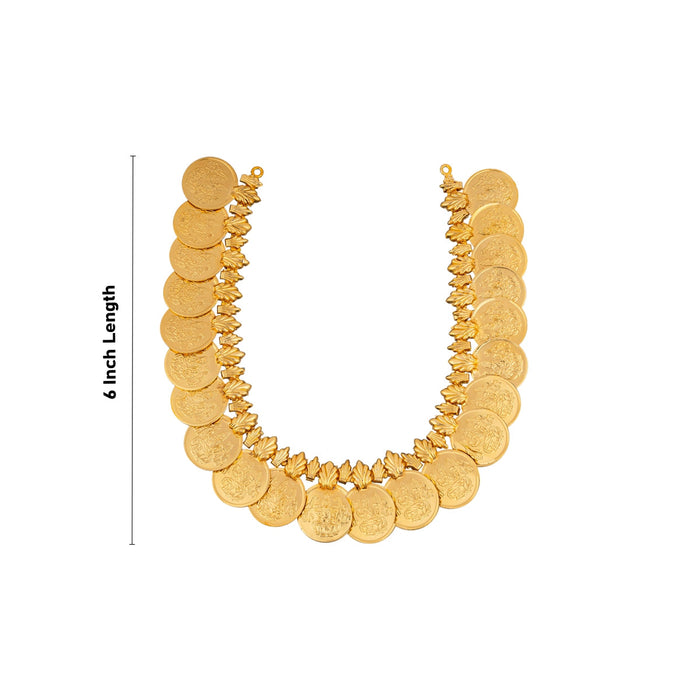 Kaasumala - 6 Inches | Lakshmi Design Coin Kasumalai/ Gold Polish Kaasu Malai/ Artificial Jewelry for Deity