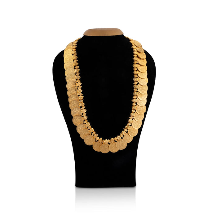 Kaasumala - 12 Inches | Lakshmi Design Coin Kasumalai/ Gold Polish Artificial Jewelry/ Kaasu Malai for Deity