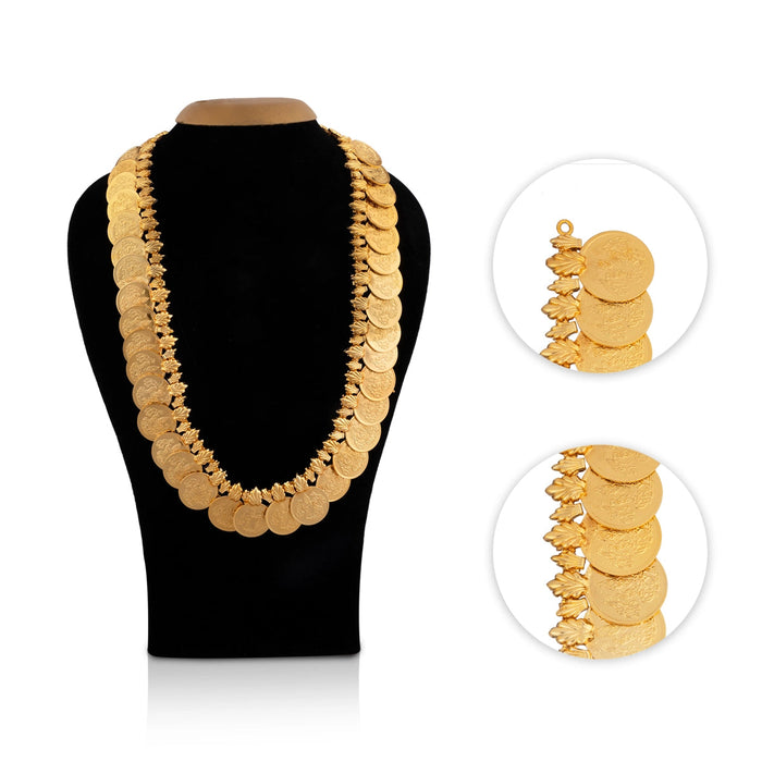 Kaasumala - 12 Inches | Lakshmi Design Coin Kasumalai/ Gold Polish Artificial Jewelry/ Kaasu Malai for Deity