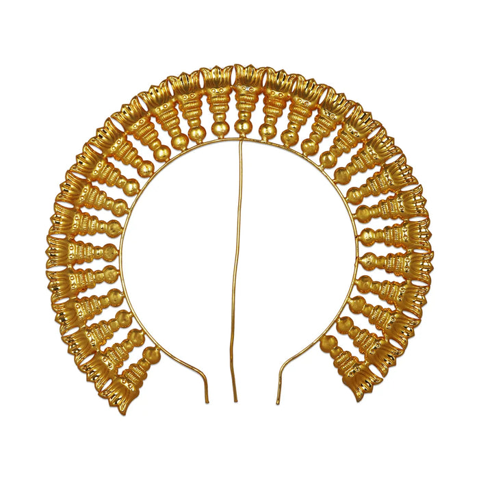 Hair Arch - 8.5 x 9.25 Inches | Gold Polish Jewellery/ Hair Accessory/ Artificial Jewelry For Deity Alangaram