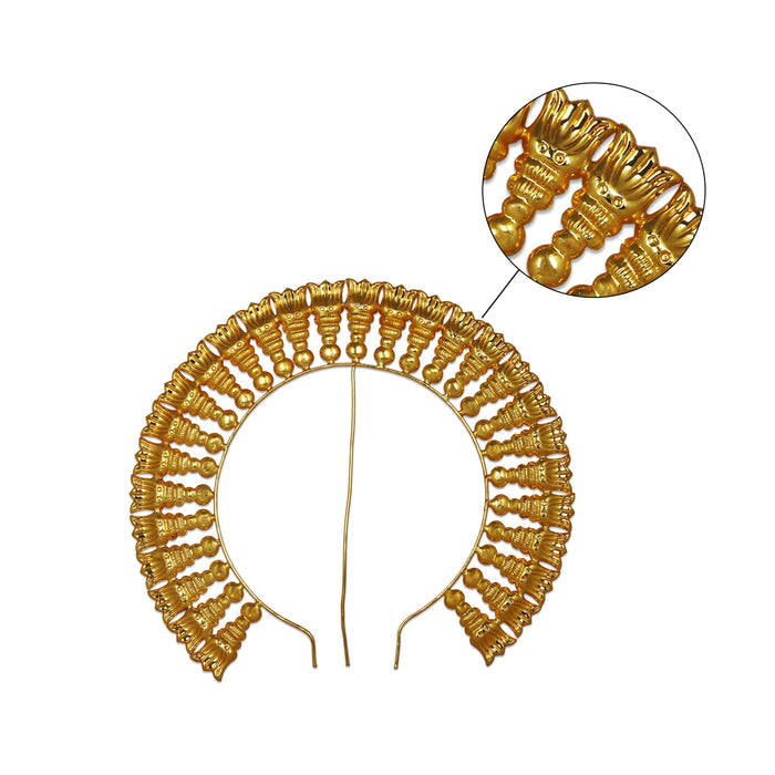Hair Arch - 8.5 x 9.25 Inches | Gold Polish Jewellery/ Hair Accessory/ Artificial Jewelry For Deity Alangaram