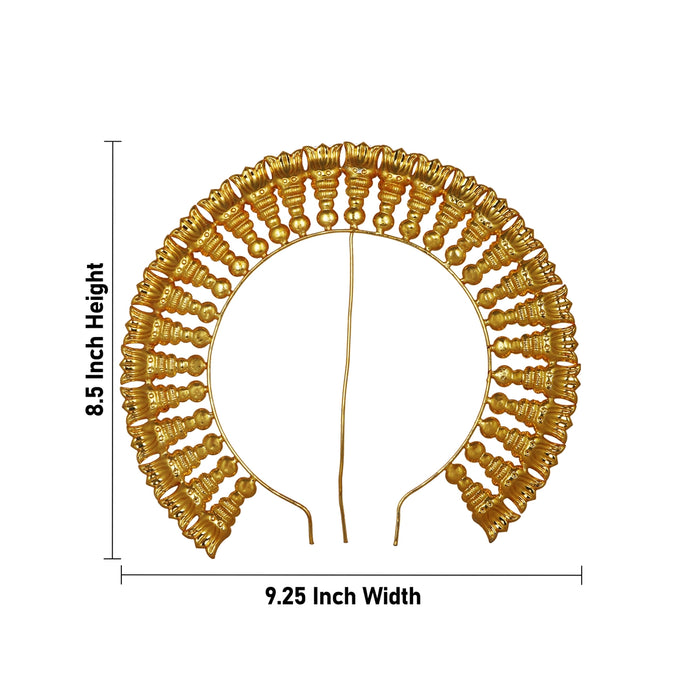 Hair Arch - 8.5 x 9.25 Inches | Gold Polish Jewellery/ Hair Accessory/ Artificial Jewelry For Deity Alangaram