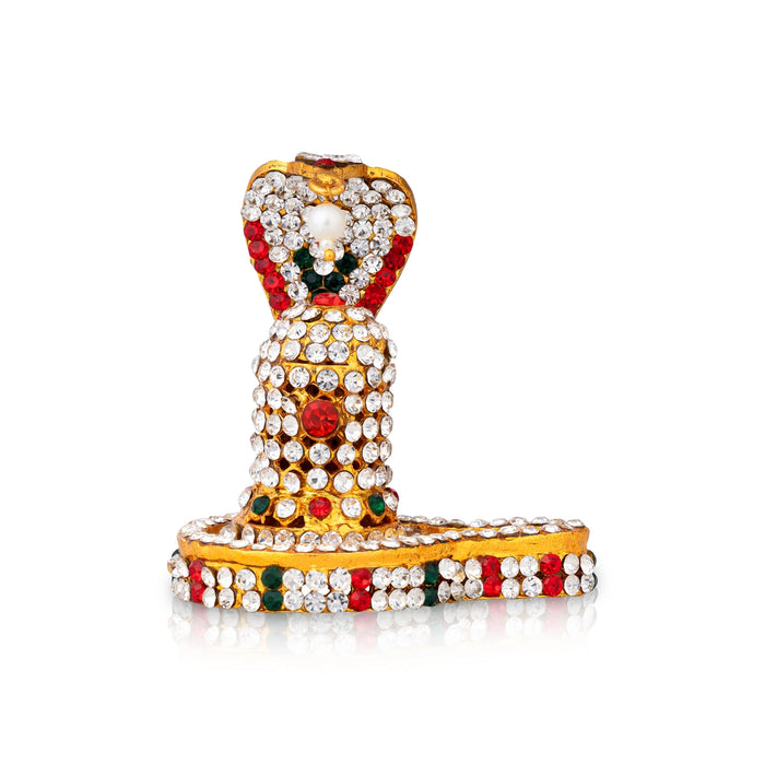 Shiv Ling Murti With Nagam- 2.75 x 2.25 Inch | Multicolour Stone Shiva Lingam Statue/ Shiv Ling Idol For Pooja