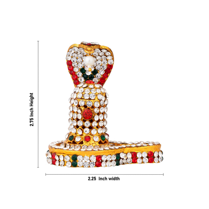 Shiv Ling Murti With Nagam- 2.75 x 2.25 Inch | Multicolour Stone Shiva Lingam Statue/ Shiv Ling Idol For Pooja