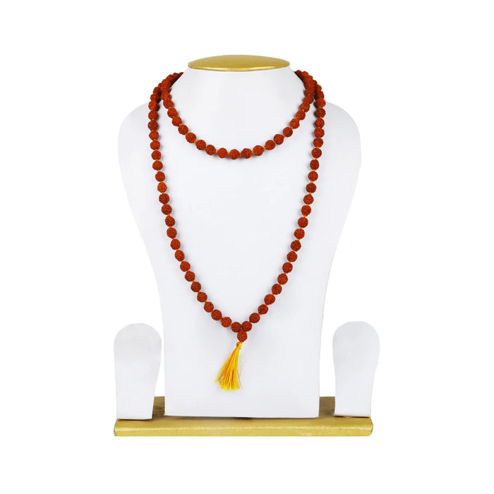 Ruthratcham Malai - 20 Inches | 8 mm Rudraksha Mala/ 108 Beads Kantha Mala for Men & Women