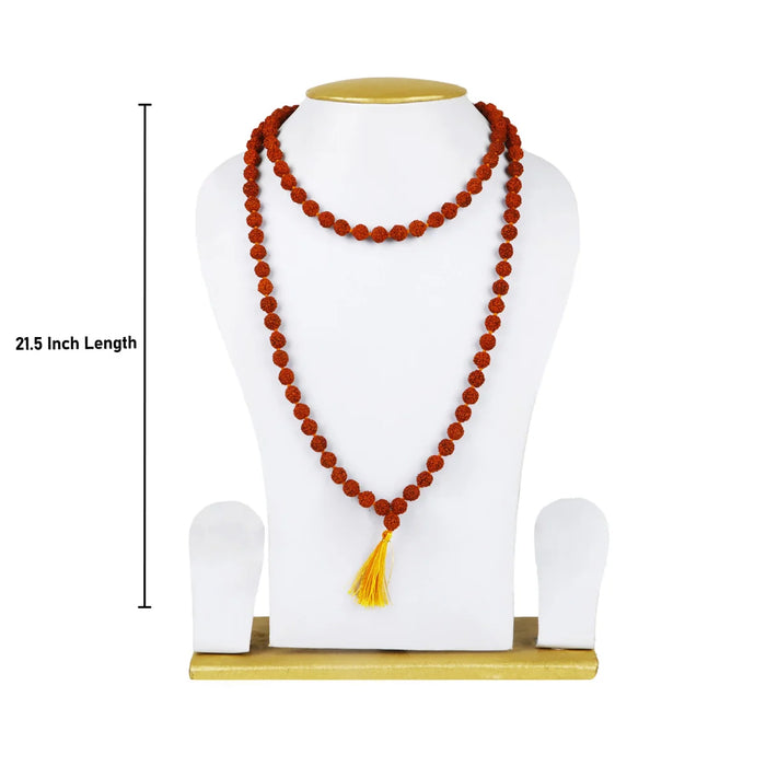 Ruthratcham Malai - 20 Inches | 8 mm Rudraksha Mala/ 108 Beads Kantha Mala for Men & Women